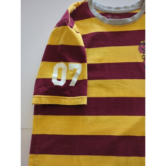 Harry Potter Griffindor Men's Short Sleeve Striped 07 Red XS - Picture 8 of 9